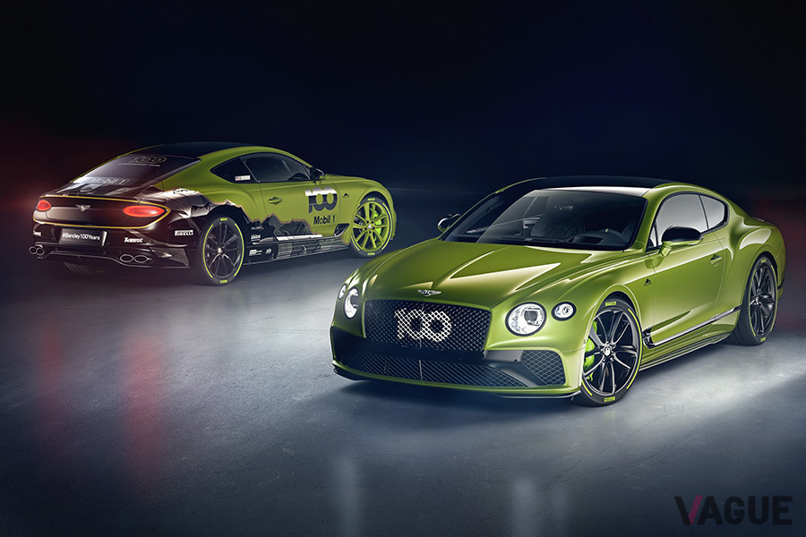「パイクス・ピーク・インターナショナル・ヒルクライムレース」で偉業を達成した「コンチネンタルGT」（奥）と、その偉業を記念した「コンチネンタルGT リミテッドエディション」（手前）
