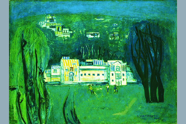 松本竣介《郊外》1937年 油彩/板 宮城県美術館