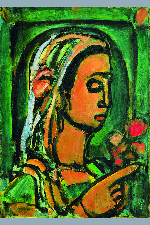 ジョルジュ・ルオー《クマエの巫女》1947年　油彩/紙(格子状の桟のついた板で裏打ち)　個人蔵、パリ