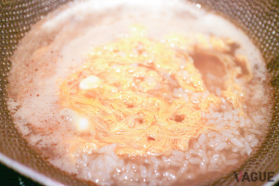 〆の「こだわり卵の雑炊」