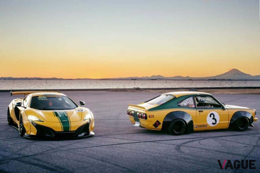LBワークスのボディキットを纏ったマクラーレン「650S」と街道レーサー仕様のサバンナRX-3