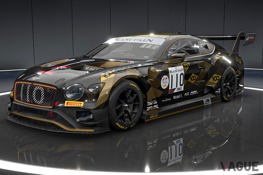 シム・レース選手権用のベントレー・コンチネンタルGT3のカラーリング