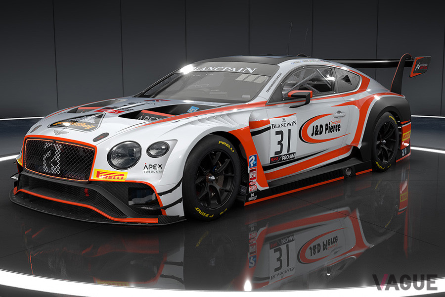 シム・レース選手権用のベントレー・コンチネンタルGT3のカラーリング