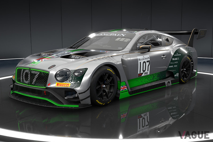 シム・レース選手権用のベントレー・コンチネンタルGT3のカラーリング