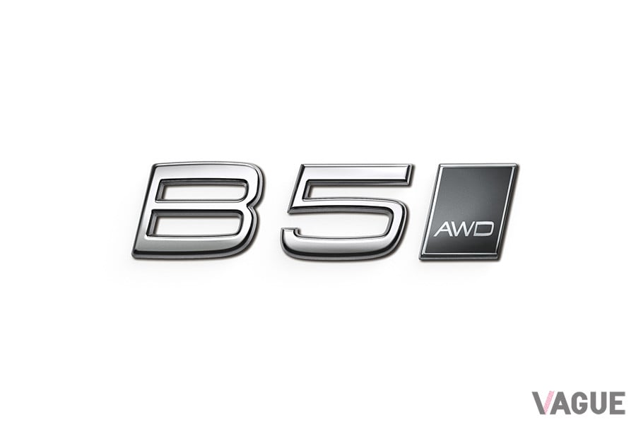 ボルボの48Vハイブリッドパワートレーン「B5」のエンブレム