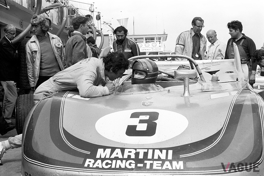 1971年　ニュルブルクリンク1000kmレースでのラルース。マシンはポルシェ908/03スパイダー