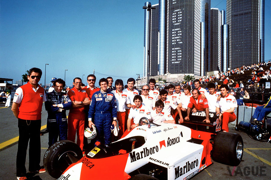 1983年のF1デトロイト・グランプリ。マルボーロ・チーム・アルファ・ロメオでテクニカルディレクターを務めた