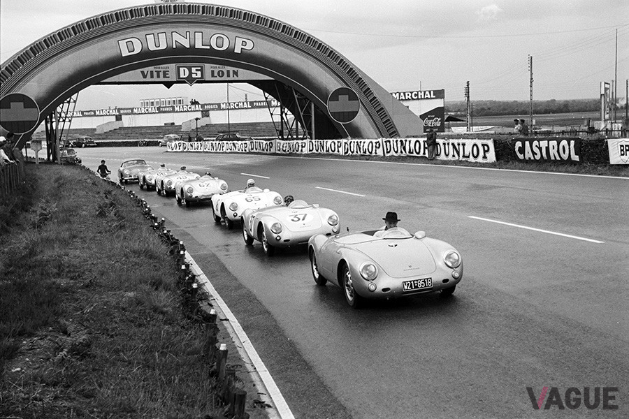 1955年ル・マンでのポルシェ「550スパイダー」