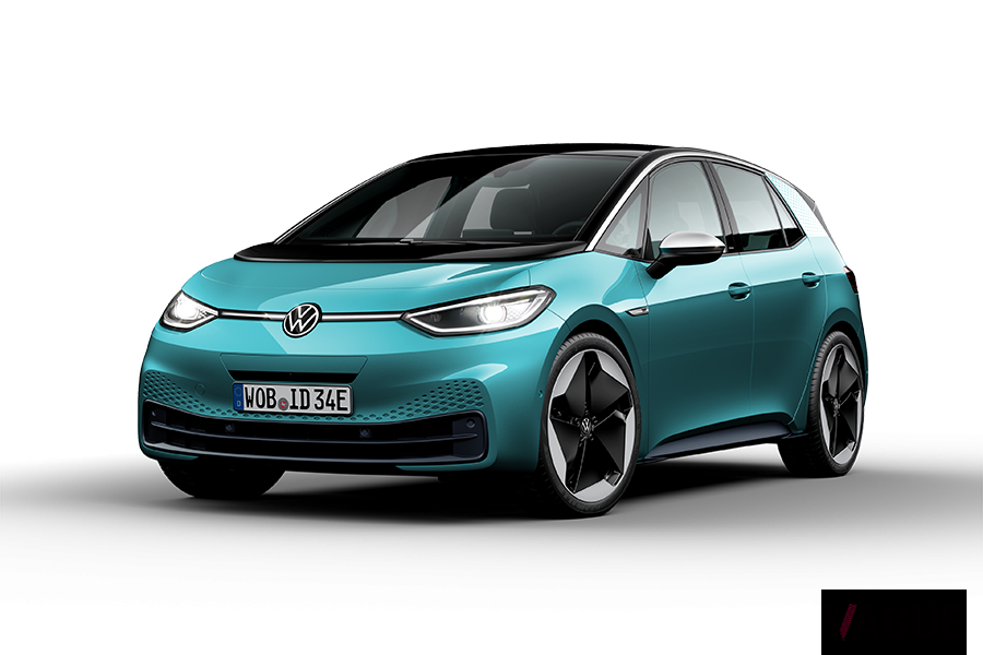日本未導入のVW新型EV、「ID.3」のロゴは新しいものが使われている