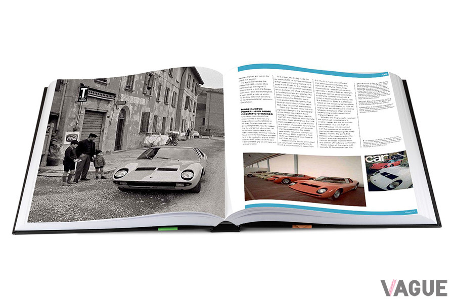 「The Lamborghini MIURA Book」は、ビジュアルも重視した豪華本だ