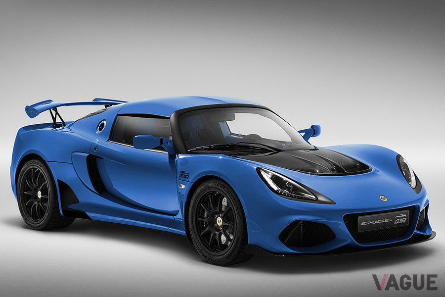 ロータスの限定車、「エキシージ スポーツ410 20thアニバーサリーエディション」。ボディカラーはレーザーブルー
