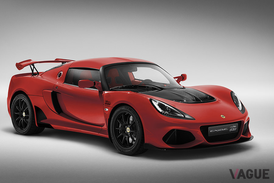 ロータスの限定車、「エキシージ スポーツ410 20thアニバーサリーエディション」。ボディカラーはカリプソレッド