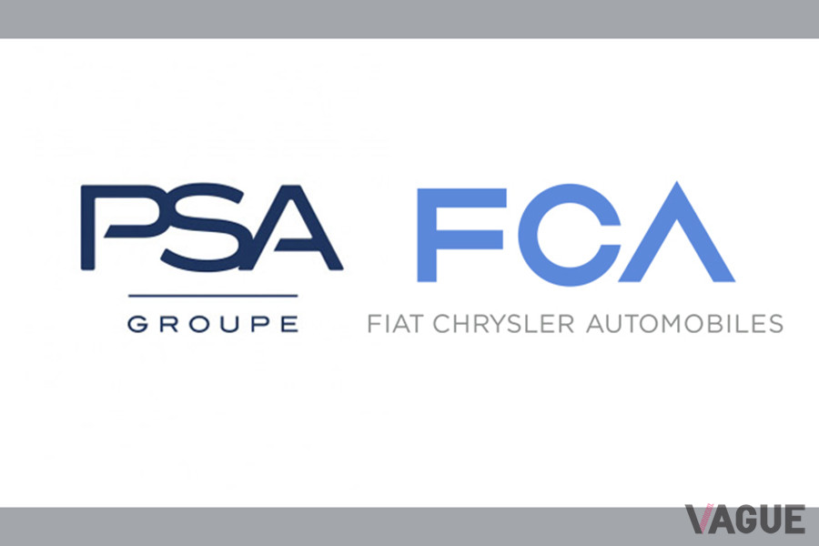 PSAグループのロゴとFCAのロゴ