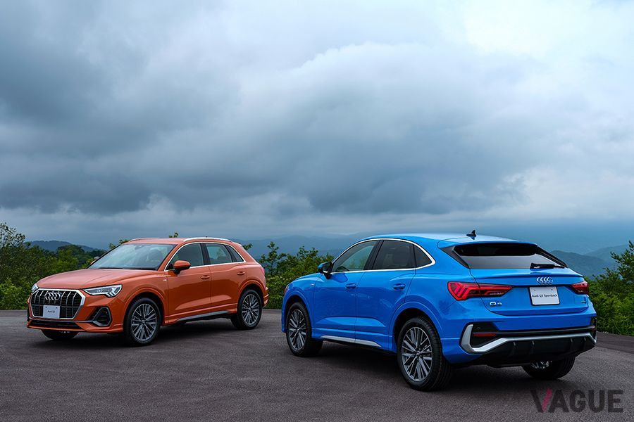 2020年7月7日に日本上陸をはたしたアウディ新型「Q3」（オレンジ）と「Q3スポーツバック」（青）