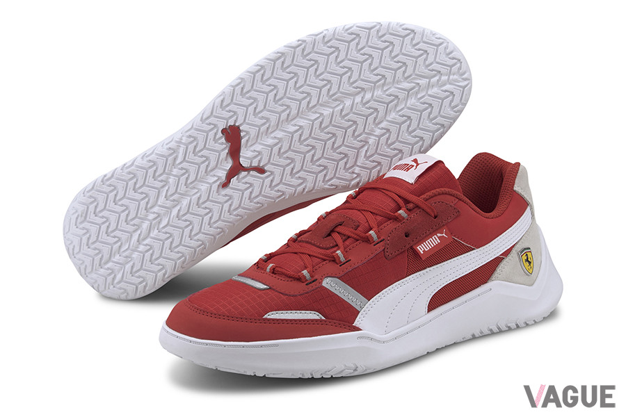 シューレースをつま先から絞め上げシューズと足を一体化させる仕様のフェラーリレースDCフューチャー