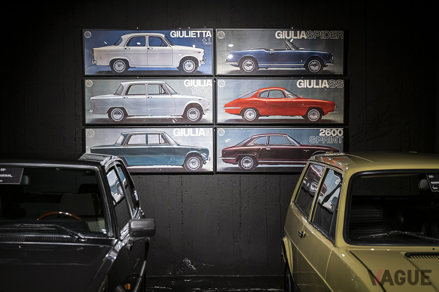 1960年代前半のラインナップのサイドビュー写真。「ジュリアスパイダー」はまだ「ジュリエッタ」に1600cc を積んだモデル