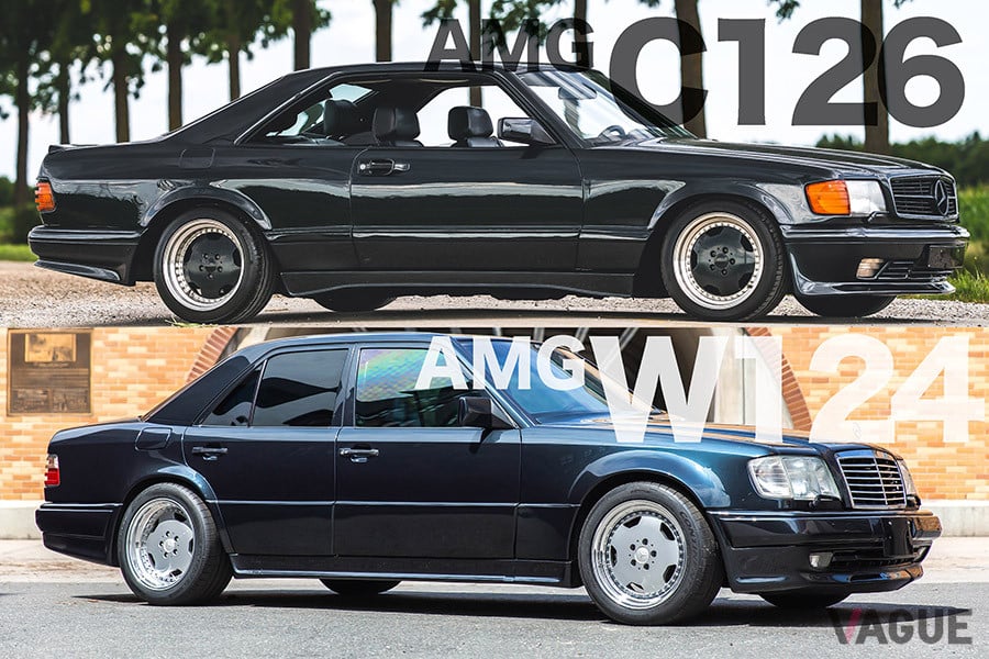 バブル期の日本で、ある意味において畏怖の対象となっていた2台のAMG。どちらも日本にあった個体だ（C）2020 Courtesy of RM Sotheby's
