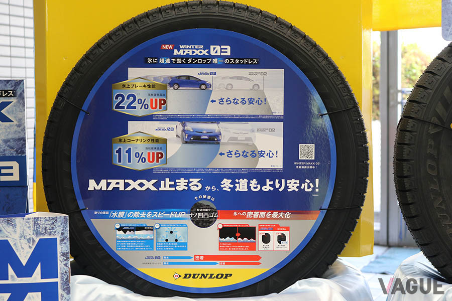 タイヤ販売店やカーディーラーではこんなポップで展開される