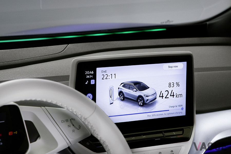 VWの電気自動車（BEV）SUV、「ID.4」のタッチスクリーン