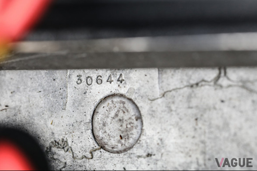 「イオタ」に搭載されていたエンジンであることを示す刻印「30644」（C）2020 by Gooding & Company Inc.