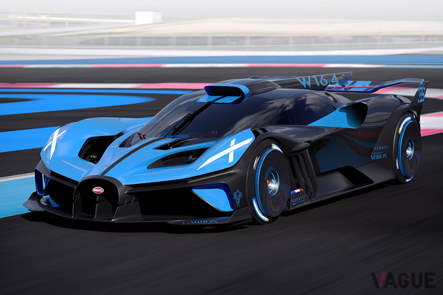 最高出力1850ps、最大トルク1850Nm、最高速度500km／h以上というブガッティ「ボライド」