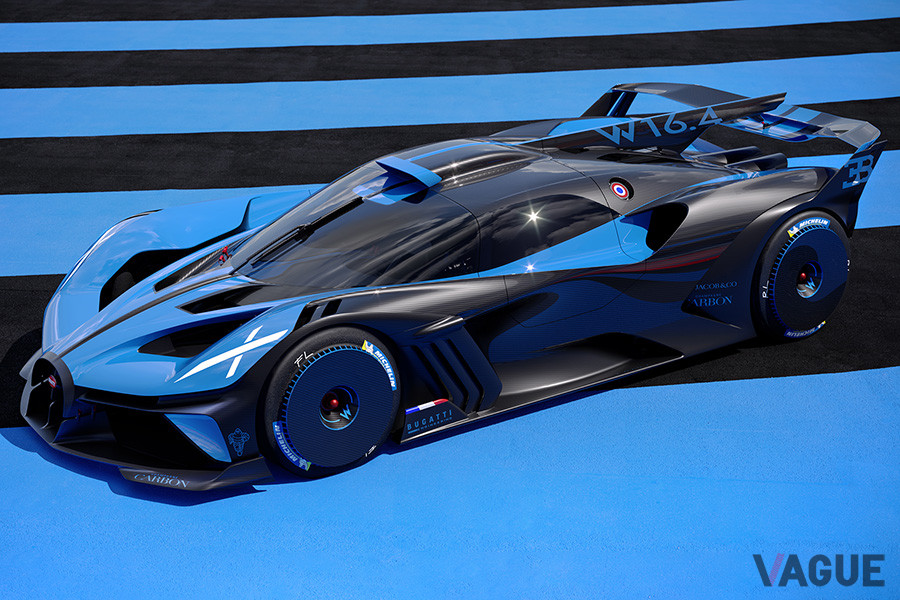 最高出力1850ps、最大トルク1850Nm、最高速度500km／h以上というブガッティ「ボライド」