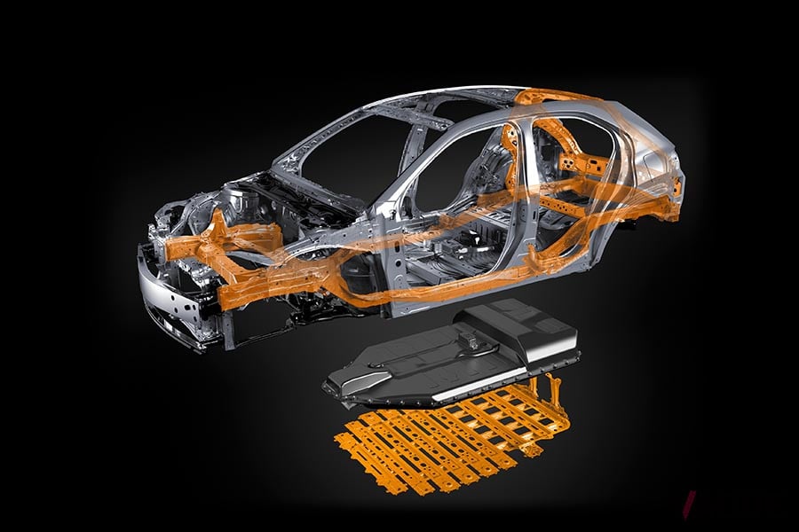 レクサス初のEV「UX300e」のボディ構造