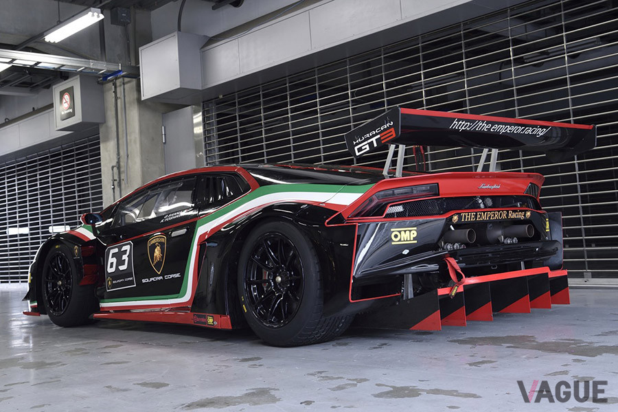 2017年製の「ウラカンGT3」。「THE EMPEROR racing（エンペラー・レーシング）TEAM」が所有するレース未使用の固体