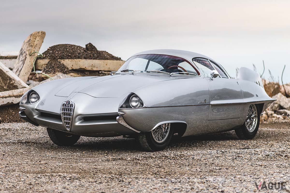 のちのベルトーネ製アルファ ロメオ生産モデル「ジュリエッタ・スプリント・スペチアーレ（SS）」に受け継がれるデザイン要素が強く感じられる「B.A.T.9」（C）2020 Courtesy of RM Sotheby's