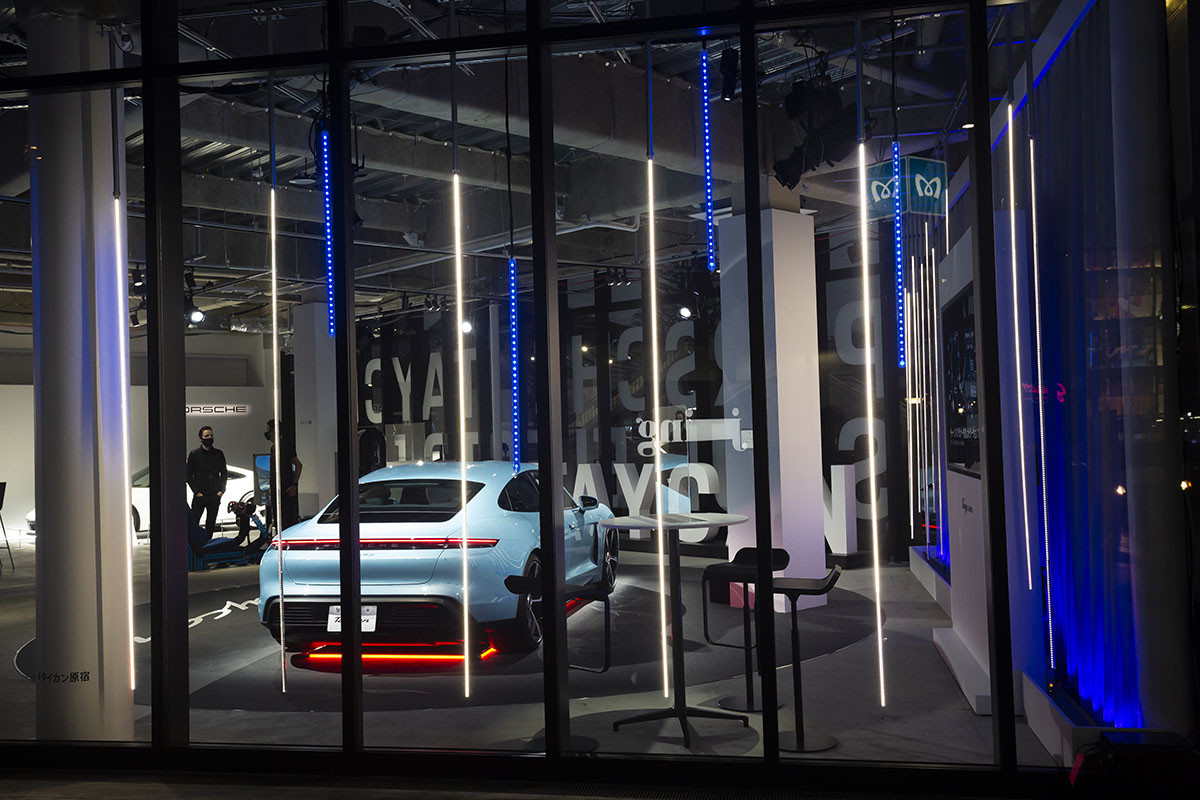原宿駅前の「jing（ジング）」で開催されるポップアップストア「Porsche Taycan Popup Harajuku」