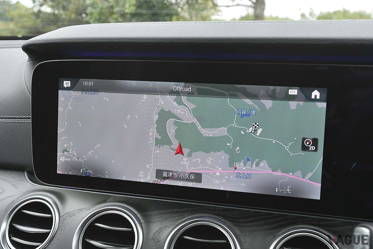 メルセデス・ベンツ改良新型「E200スポーツ セダン」の12.3インチワイドディスプレイ。タッチ式に変更された