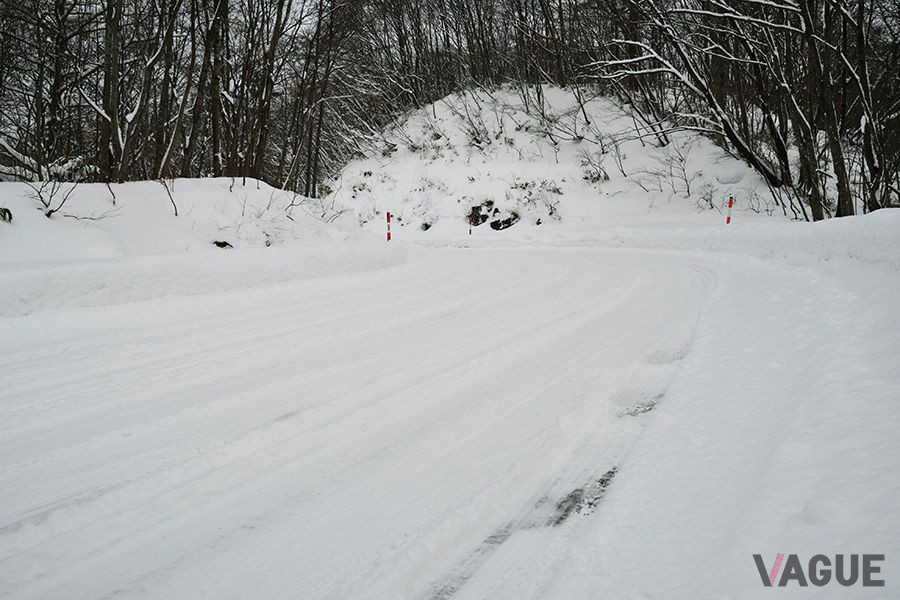 圧雪路面。オールシーズンタイヤでも走行できる