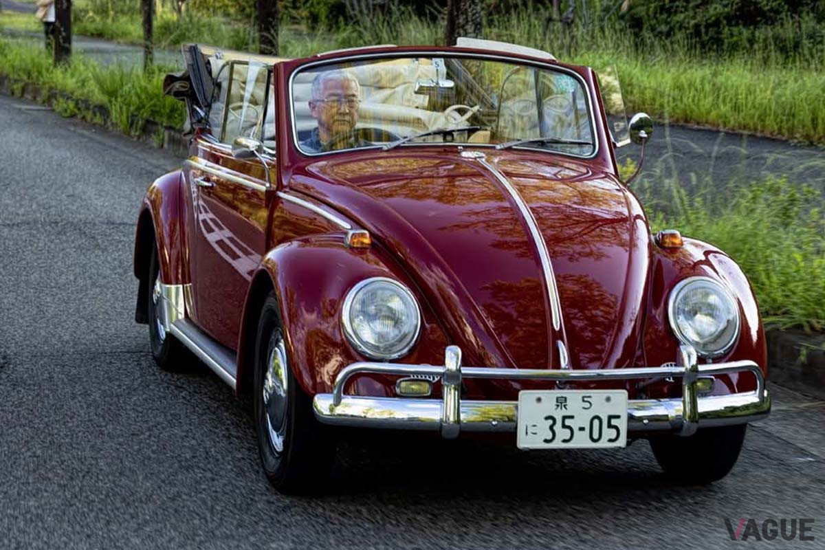 1966年製「フォルクスワーゲン1300（ビートル）コンバーチブル」。大阪から豊橋のVGJ本社まで最後のドライブ