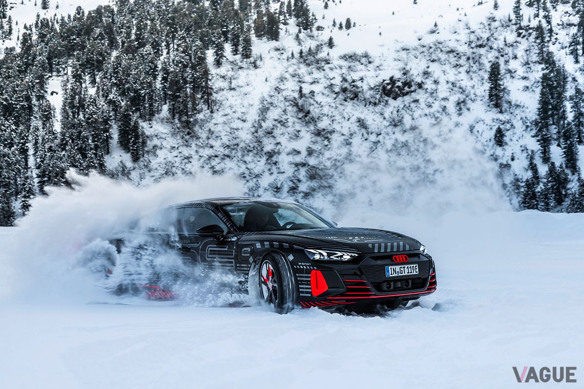 アウディ「e-tron GTコンセプト」走行テストの様子