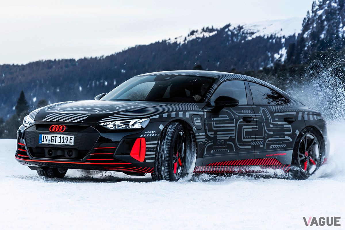 アウディ「e-tron GTコンセプト」走行テストの様子