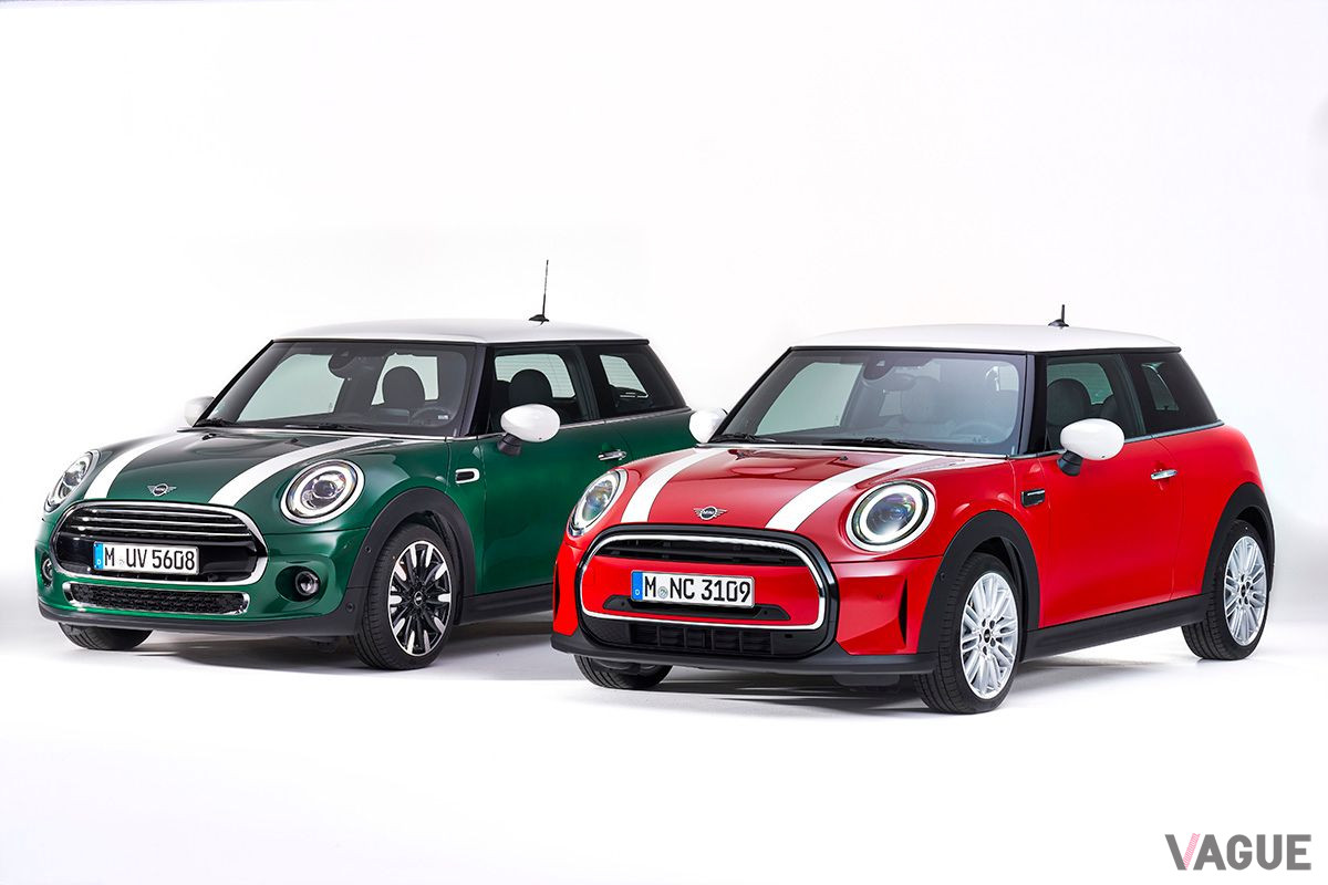 左が現行MINI3ドア（Gen.4 Mk II）、右が改良新型MINI3ドア（Gen.4 Mk III）