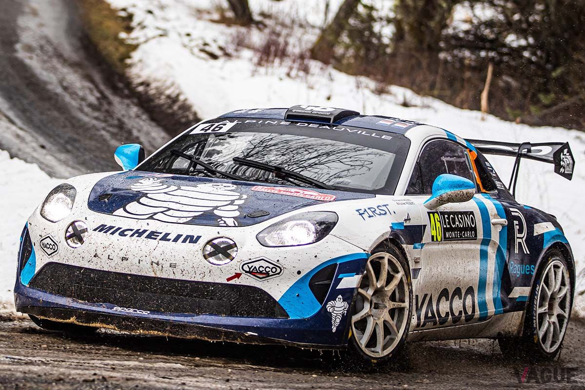 WRC第1戦ラリー・モンテカルロに参戦したピエール・リーグ選手／ジュリアン・ペセンティ選手組（#46）のアルピーヌ「A110ラリー」の走り