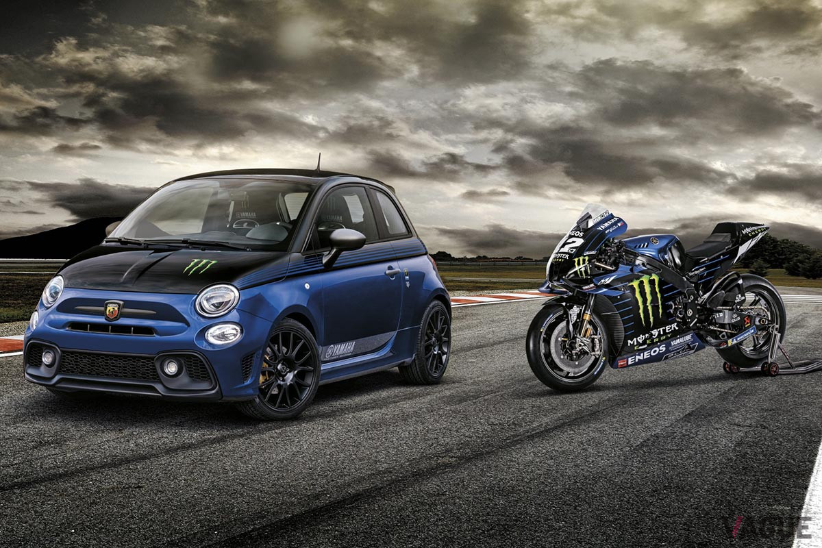 モンスターエナジーならびにヤマハファクトリーレーシングとのコラボレーションにより実現した限定車「595モンスターエナジー・ヤマハ」