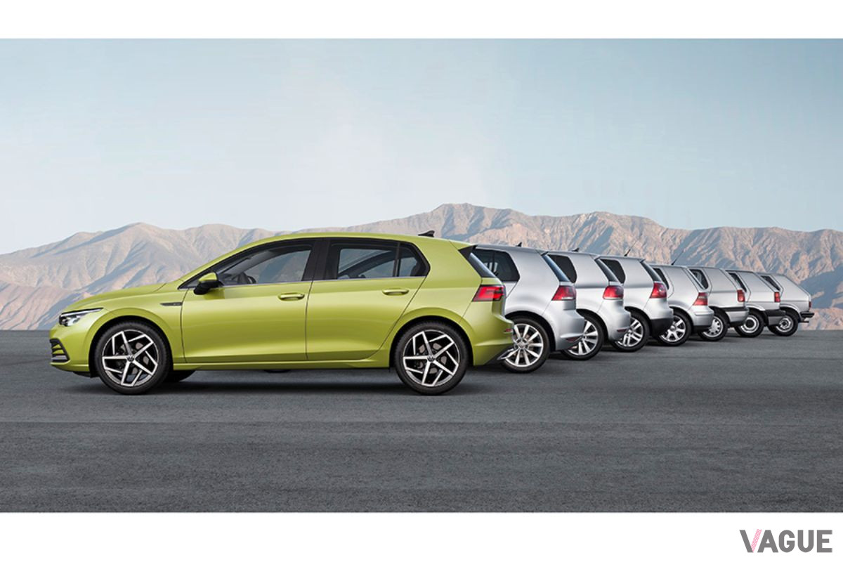 VW新型「ゴルフ」と歴代ゴルフ