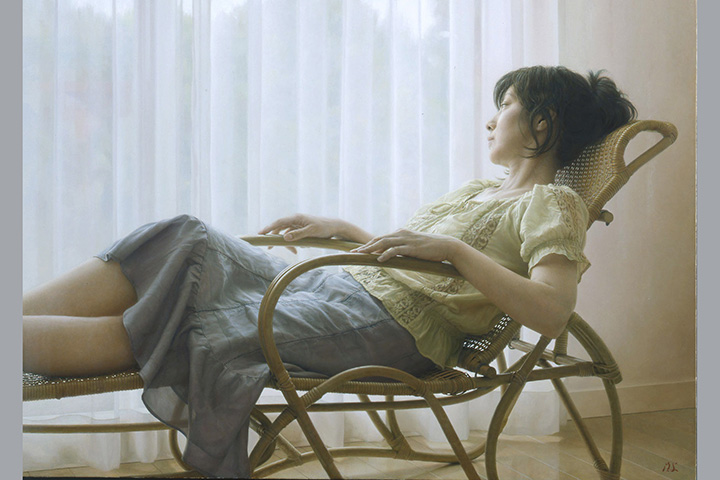 島村信之《籐寝椅子》2007年　油彩・キャンバス
