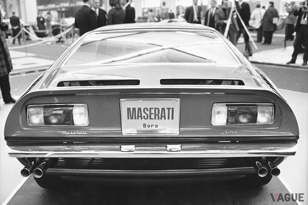 1971年のジュネーブ・モーターショーに展示されたときのマセラティ「ボーラ」