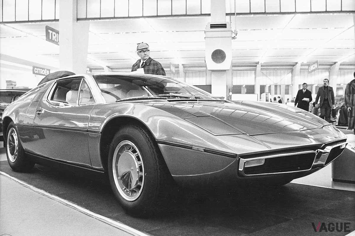 1971年のジュネーブ・モーターショーに展示されたときのマセラティ「ボーラ」