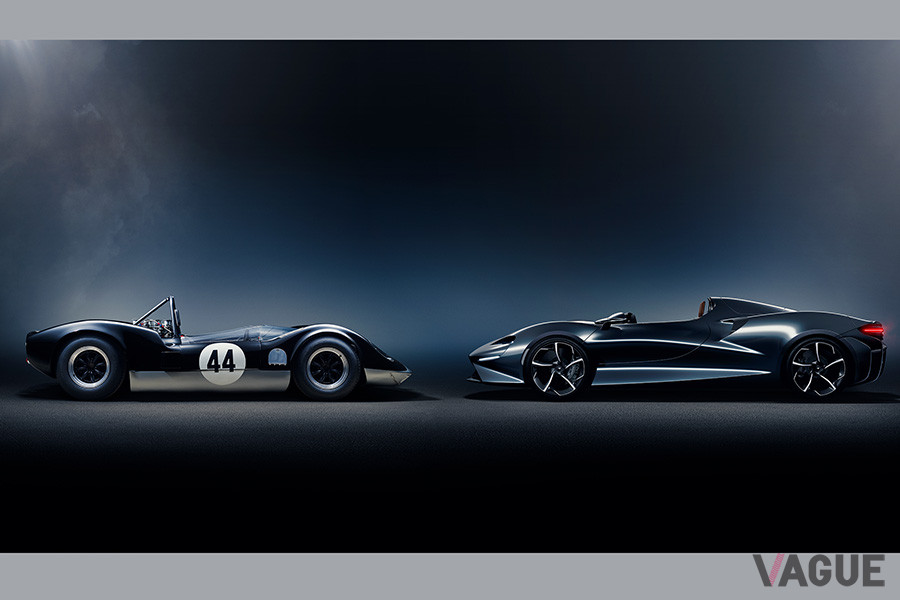 マクラーレン「エルバ」（右）と往年のレースモデル、「マクラーレン・エルバMk I」（左）