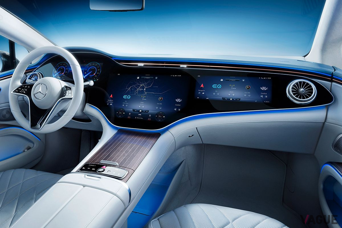 メルセデス・ベンツ新型「EQS」のインテリア。MBUXハイパースクリーン