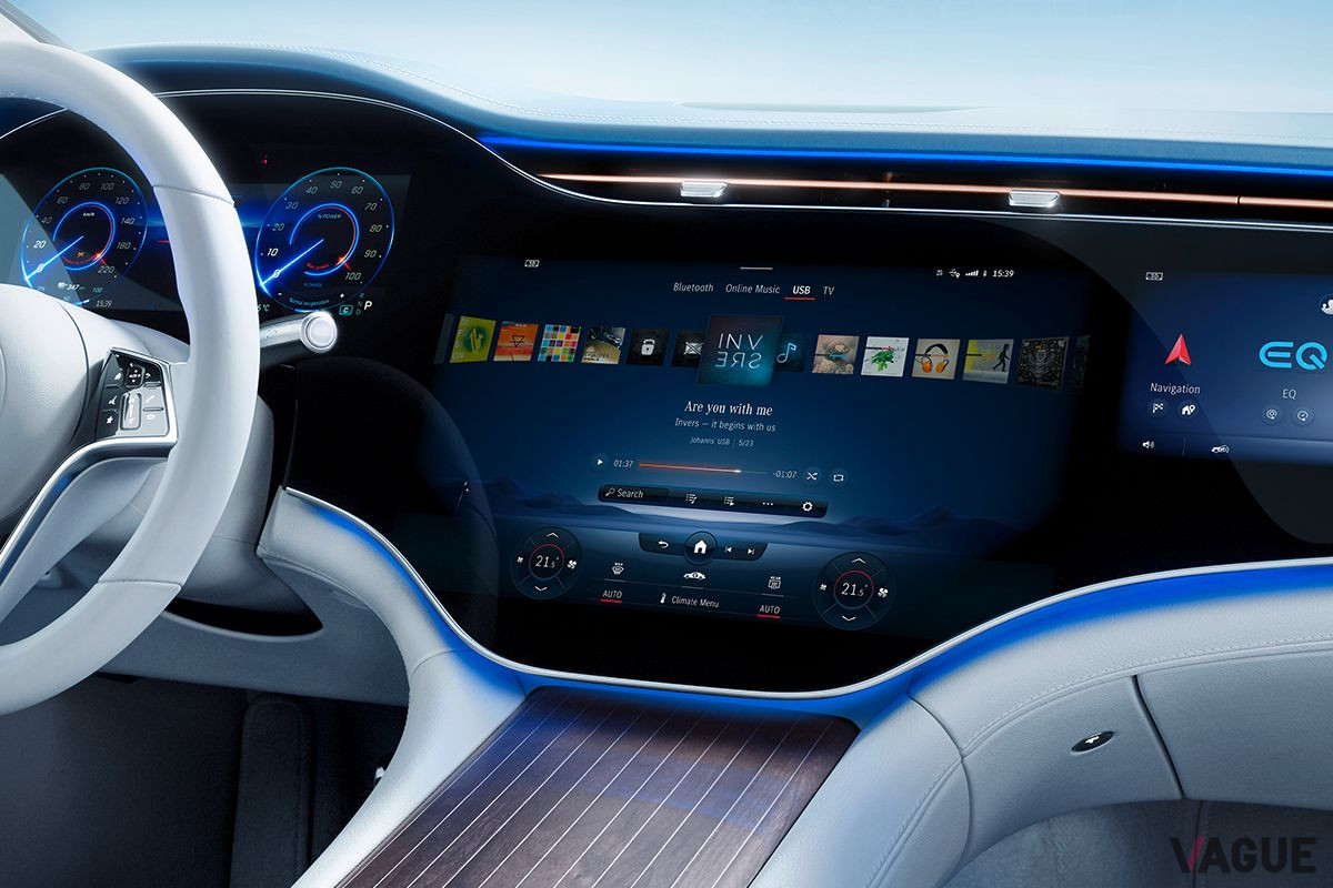 メルセデス・ベンツ新型「EQS」のインテリア。MBUXハイパースクリーン