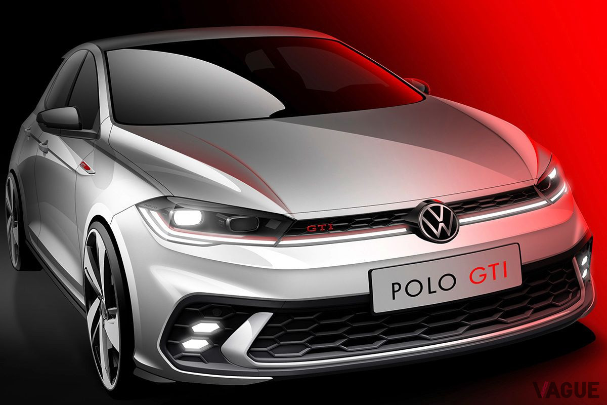 2021年5月10日に公開されたVW改良新型「ポロGTI」のデザインスケッチ
