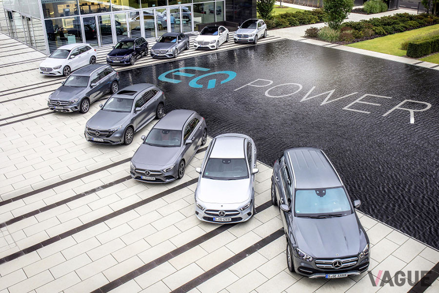 メルセデス・ベンツの「EQ」モデル。BEVとPHEV、それに燃料電池車（F-CELL）がこれにあたる