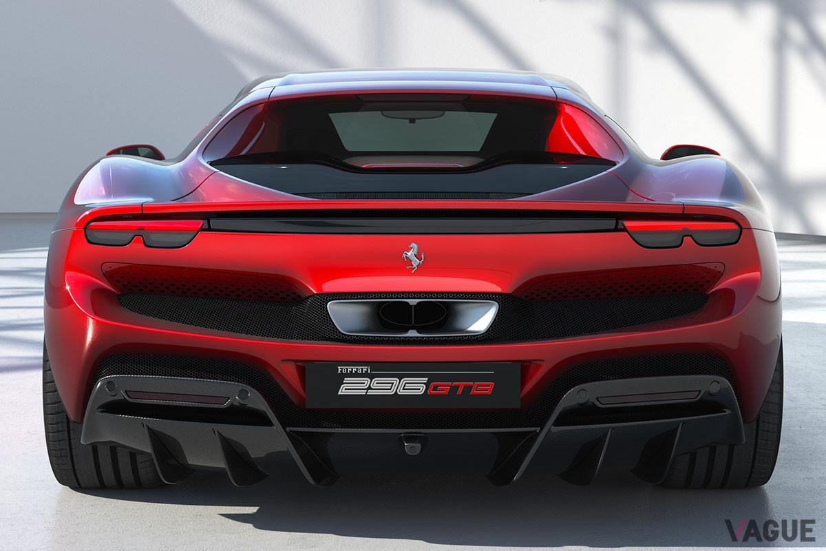 「SF90ストラダーレ」、「ローマ」と同じデザイン言語の「296GTB」