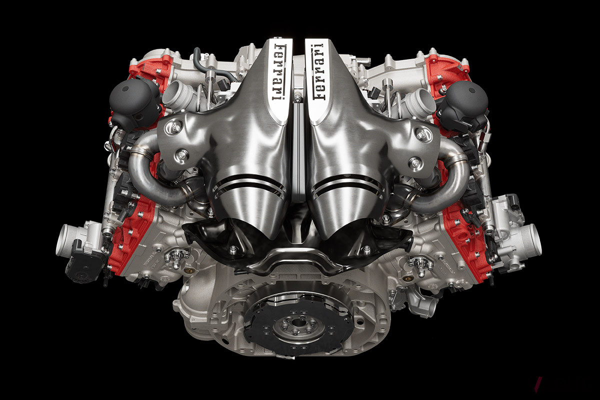 シリンダーバンク角120度のV6ターボエンジン