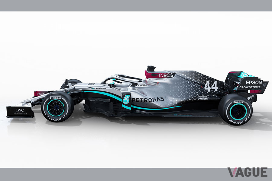 2020年2月に英シルバーストンで発表された際のメルセデスAMGペトロナスF1・W11のカラーリング